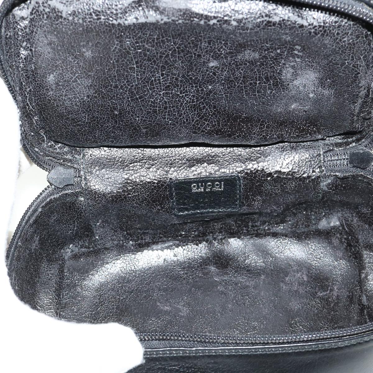 GUCCI Vanity Cosmetic Pouch Leather Black 032 270 0141 Auth ac1828