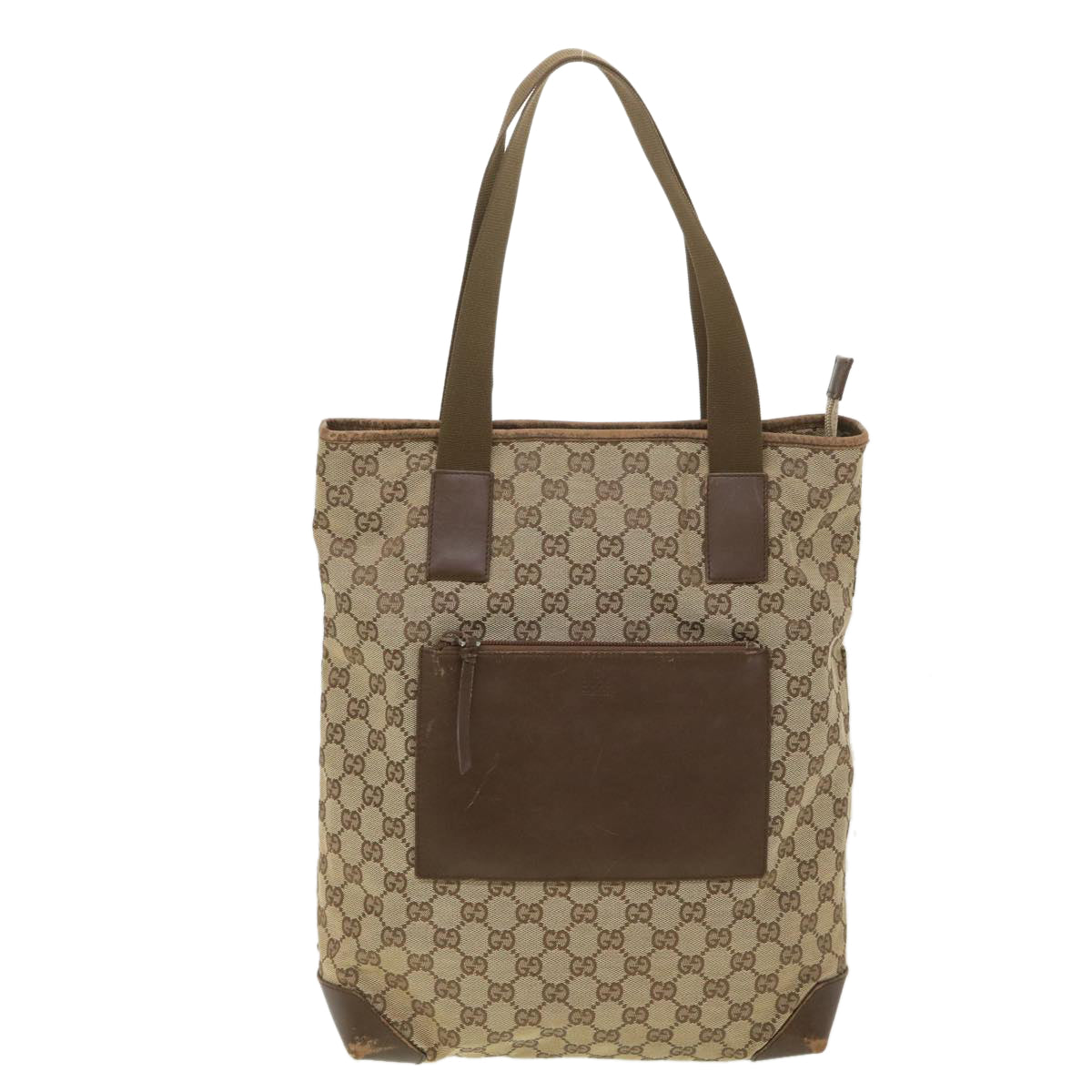 GUCCI GG Canvas Tote Bag Beige Brown 0190401 Auth ac1839