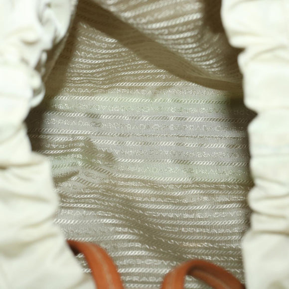 PRADA Shoulder Bag Nylon Beige Auth ac1841