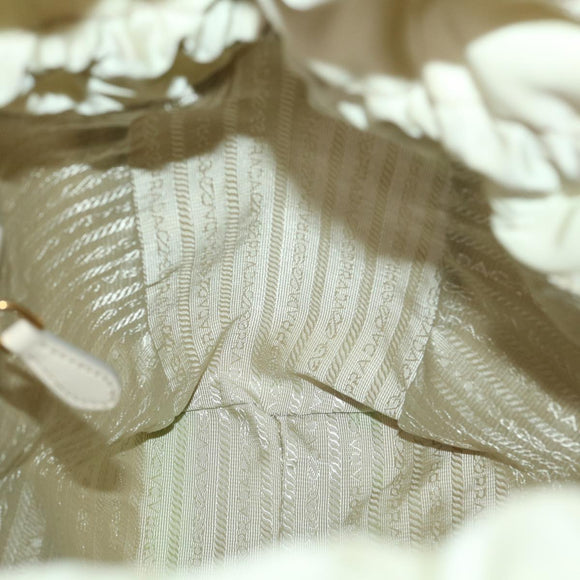 PRADA Shoulder Bag Nylon Beige Auth ac1841