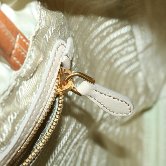PRADA Shoulder Bag Nylon Beige Auth ac1841