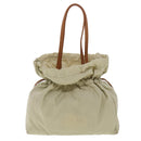PRADA Shoulder Bag Nylon Beige Auth ac1841-2