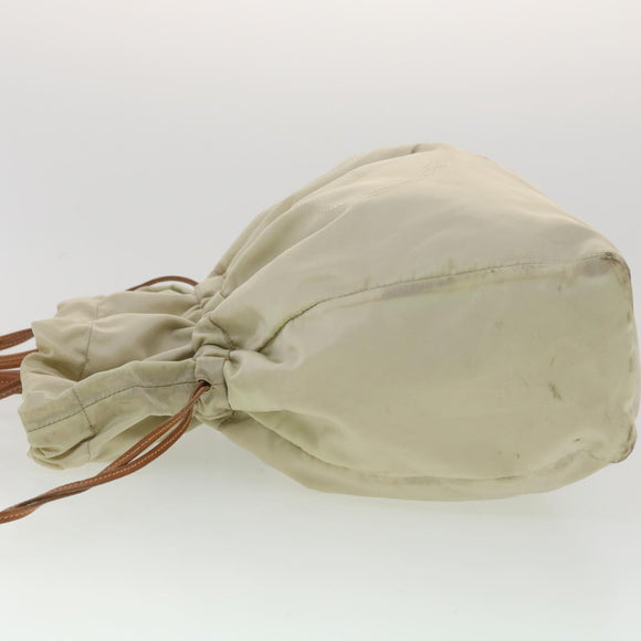 PRADA Shoulder Bag Nylon Beige Auth ac1841