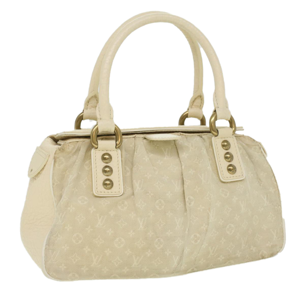 LOUIS VUITTON Monogram Mini Lin Trapeze PM Hand Bag Beige M40059 LV Auth ac1844