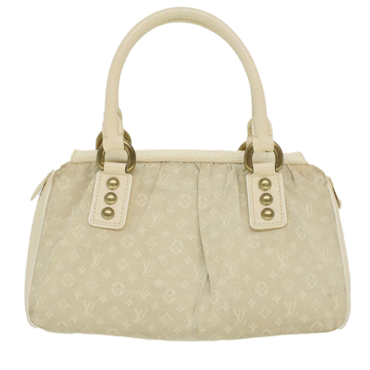 LOUIS VUITTON Monogram Mini Lin Trapeze PM Hand Bag Beige M40059 LV Auth ac1844 - 0