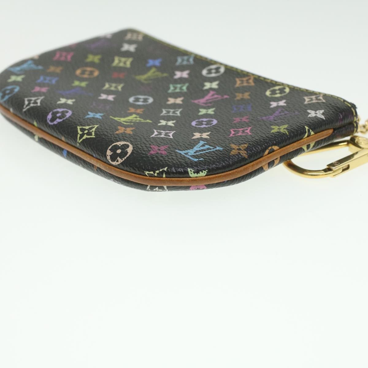 LOUIS VUITTON Monogram Multicolor Pochette MM Pouch Black M60031 LV Auth ac1867