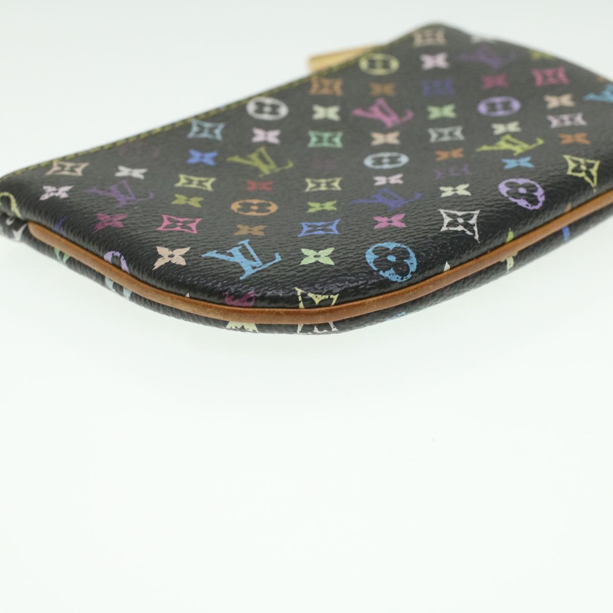 LOUIS VUITTON Monogram Multicolor Pochette MM Pouch Black M60031 LV Auth ac1867