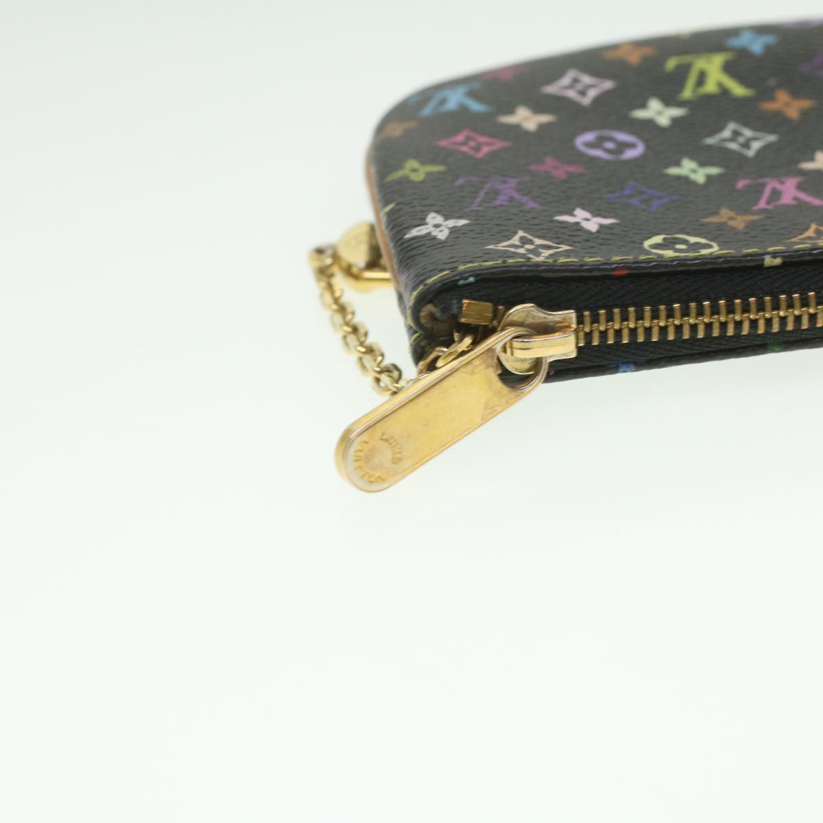 LOUIS VUITTON Monogram Multicolor Pochette MM Pouch Black M60031 LV Auth ac1867