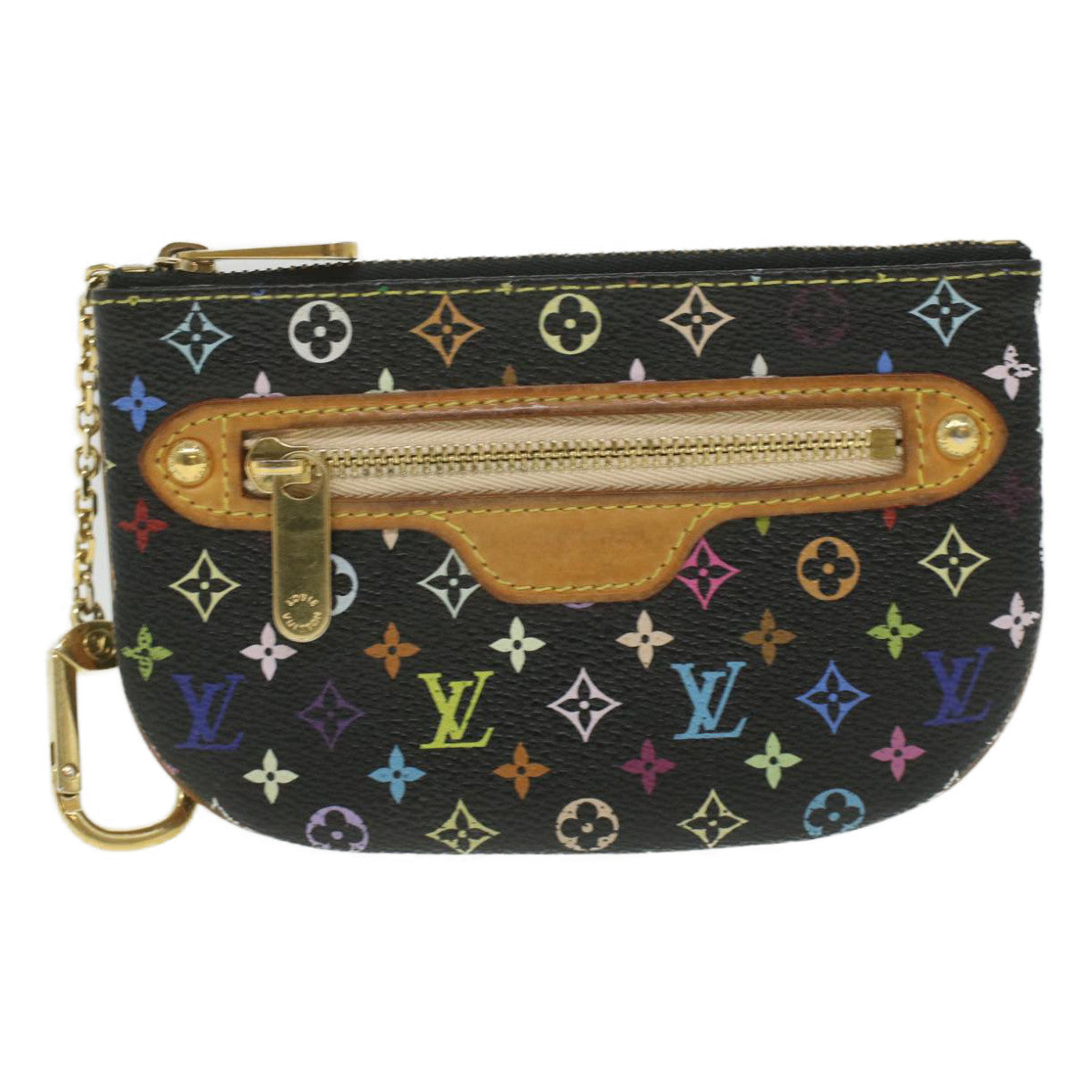 LOUIS VUITTON Monogram Multicolor Pochette MM Pouch Black M60031 LV Auth ac1867