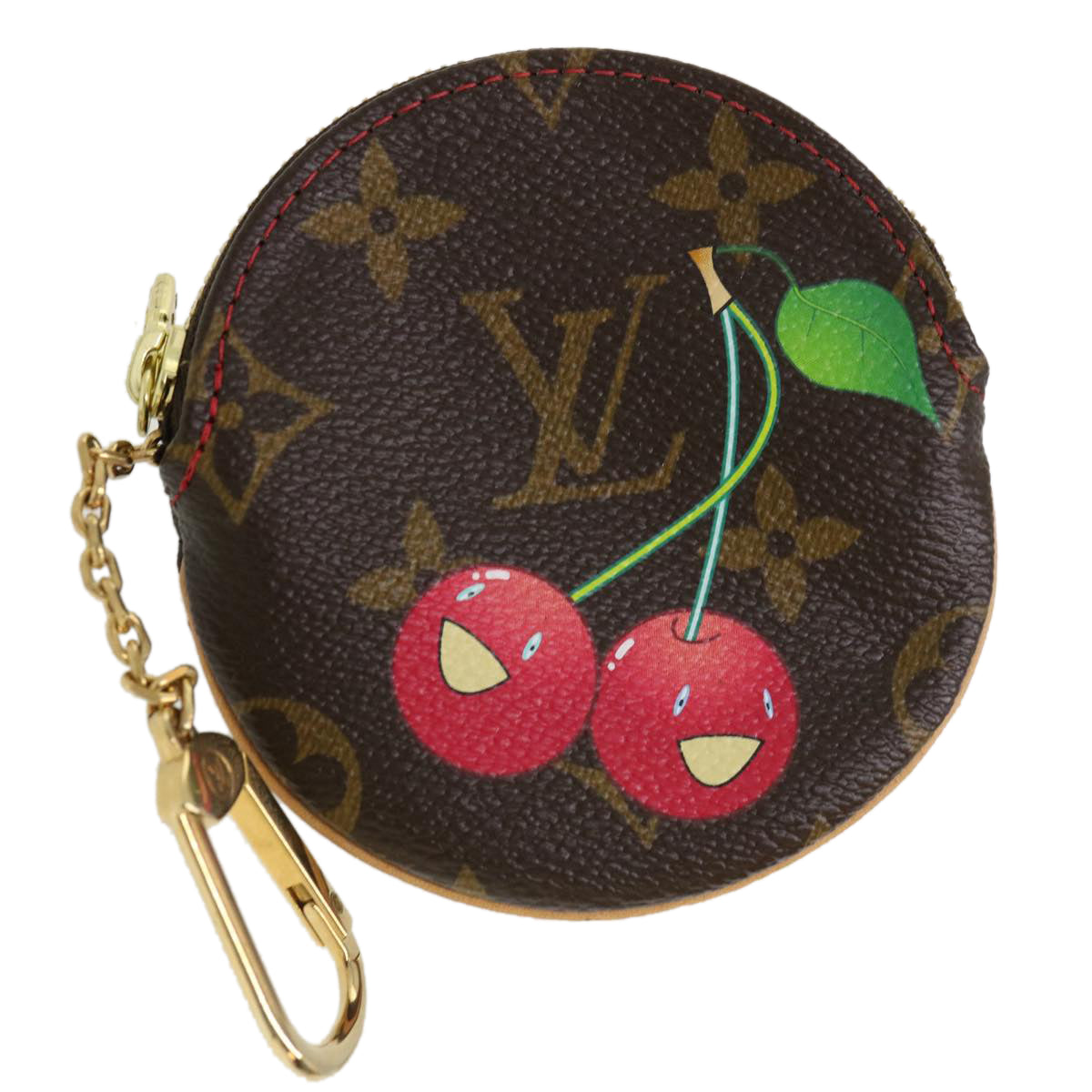 LOUIS VUITTON Monogram Cherry Porte Monnaie Ron Coin Purse M95043 LV Auth ac1922