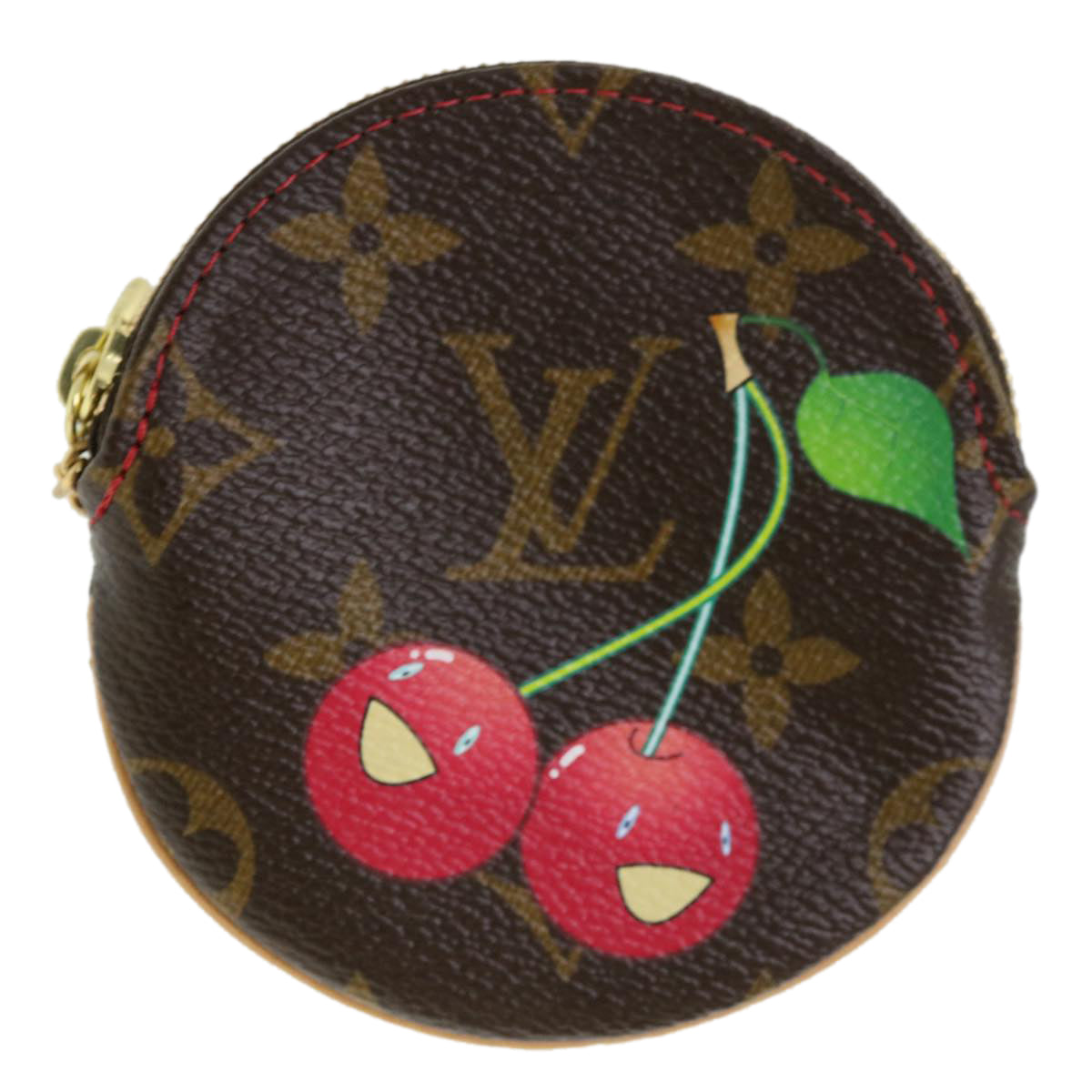 LOUIS VUITTON Monogram Cherry Porte Monnaie Ron Coin Purse M95043 LV Auth ac1922