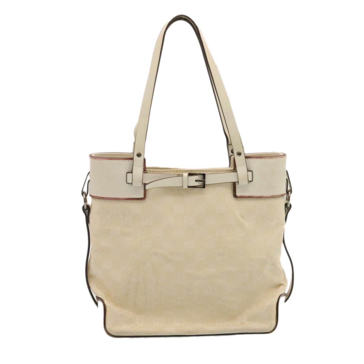 GUCCI GG Canvas Tote Bag Beige Auth ac193