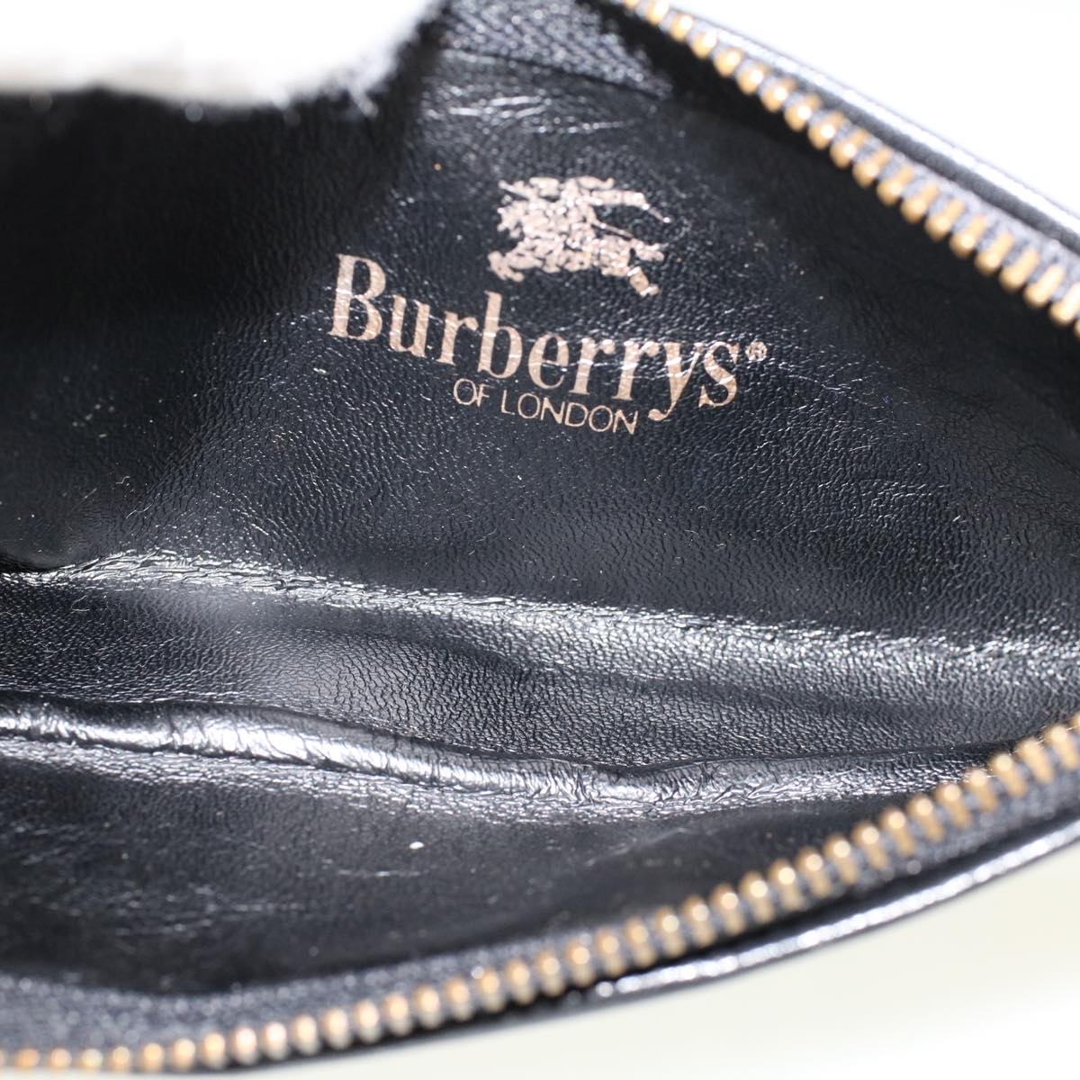 Burberrys Nova Check Wallet Nylon PVC Leather 2Set Beige Auth ac1953