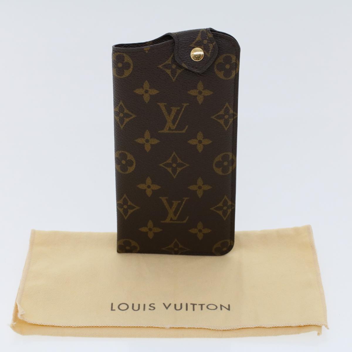 LOUIS VUITTON Monogram Etui Lunette MM Glasses Case M66544 LV Auth ac1959