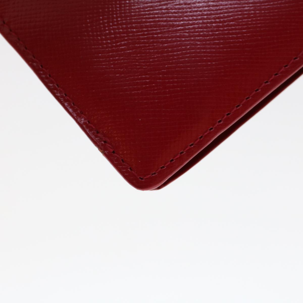 Gianni Versace Card Case Leather Red Auth ac1965