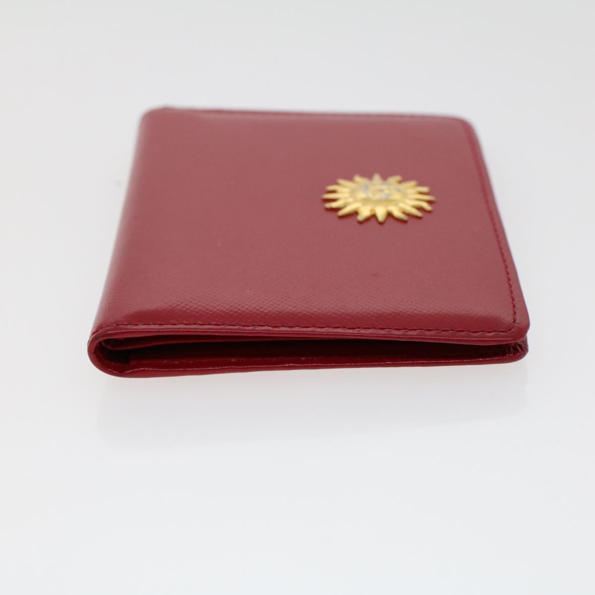 Gianni Versace Card Case Leather Red Auth ac1965