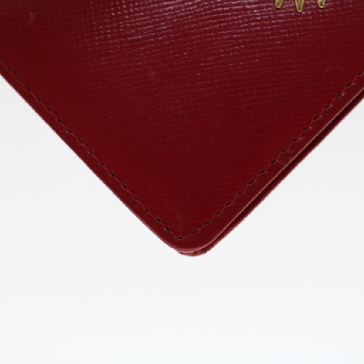 Gianni Versace Card Case Leather Red Auth ac1965