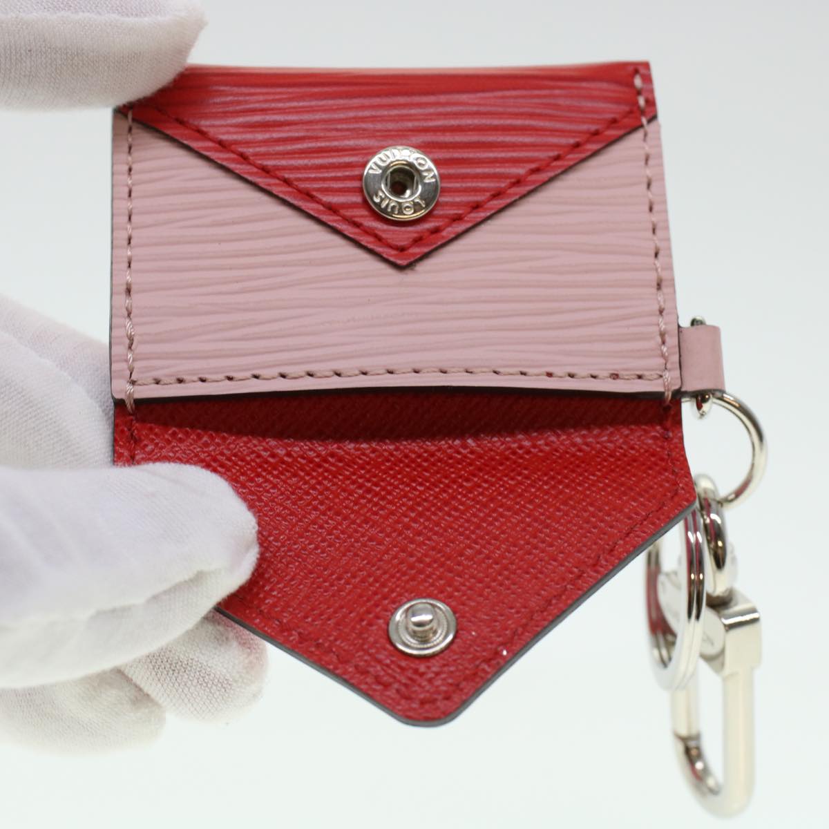 LOUIS VUITTON Epi Envelop Charm Pink M78609 LV Auth ac1972