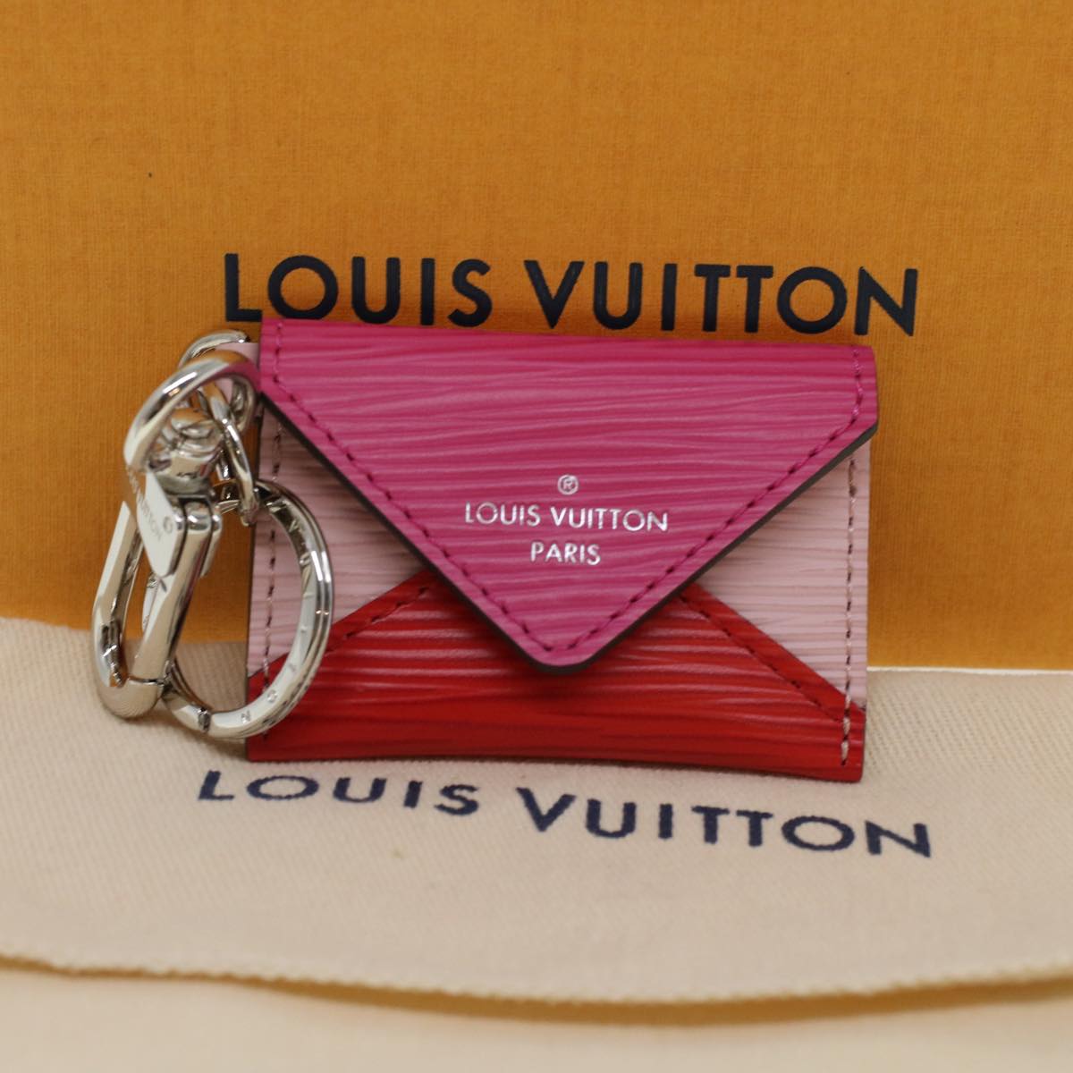 LOUIS VUITTON Epi Envelop Charm Pink M78609 LV Auth ac1972