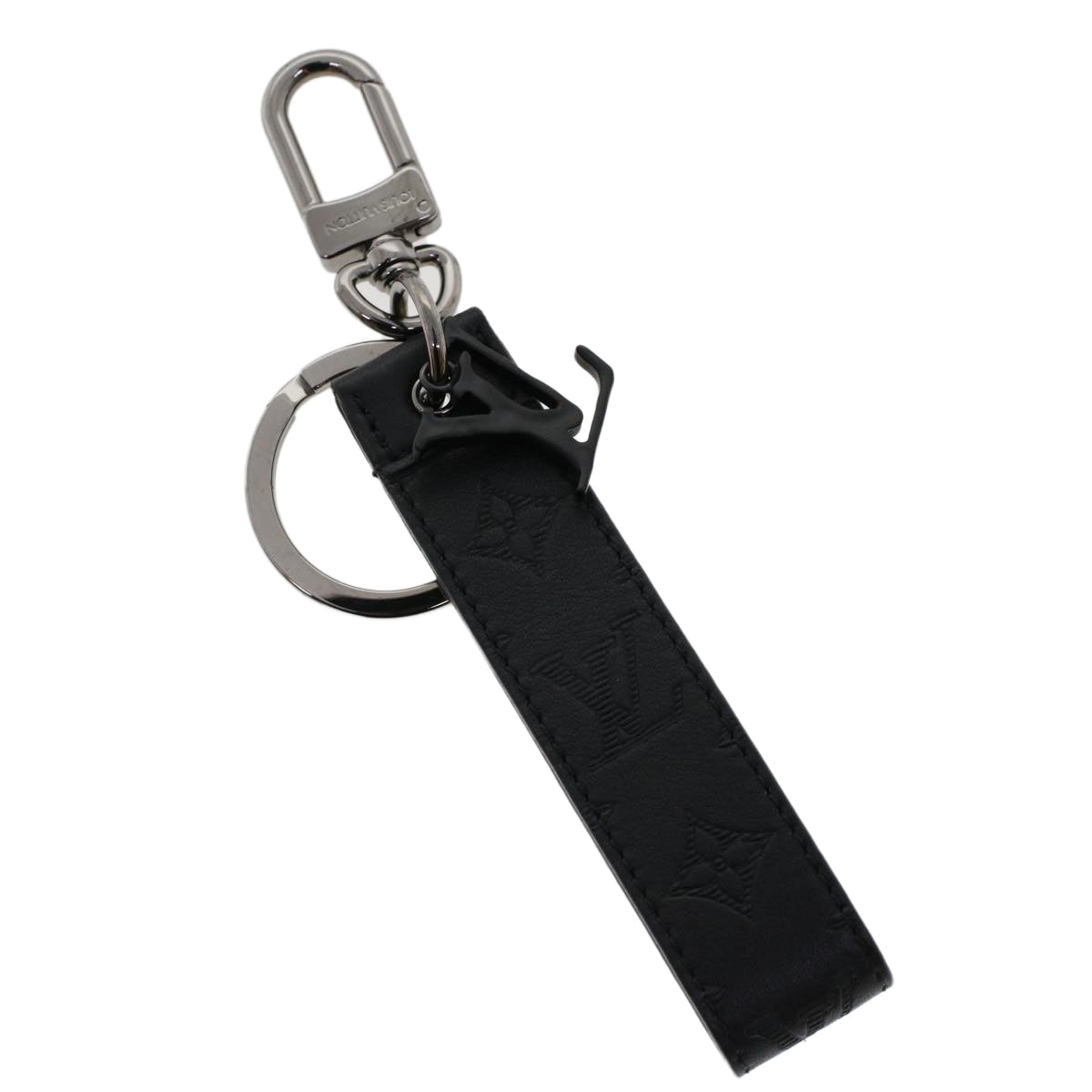 LOUIS VUITTON Monogram Shadow Porte Cles Dragonne Key Ring Black M68675 ac1982 - 0