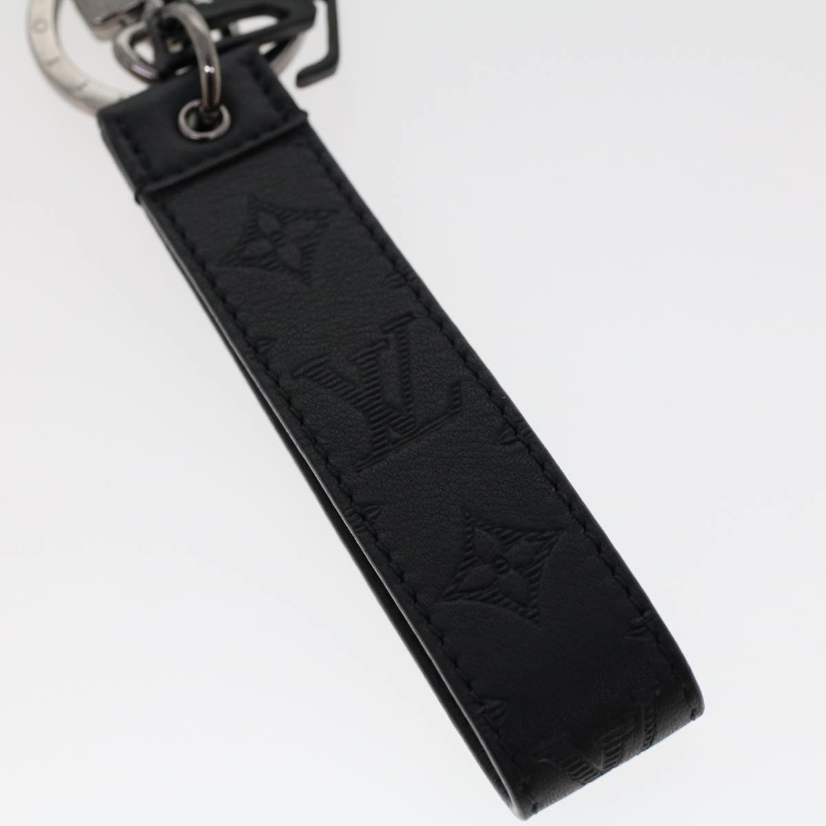 LOUIS VUITTON Monogram Shadow Porte Cles Dragonne Key Ring Black M68675 ac1982