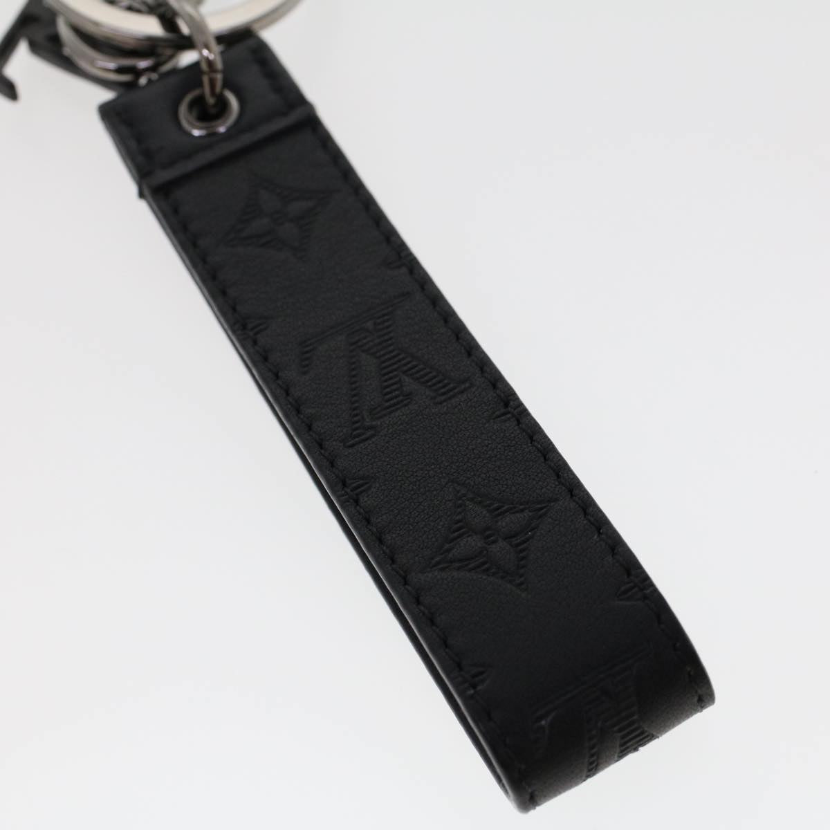 LOUIS VUITTON Monogram Shadow Porte Cles Dragonne Key Ring Black M68675 ac1982