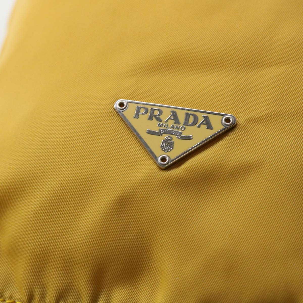 PRADA Pouch Nylon Yellow Auth ac1986