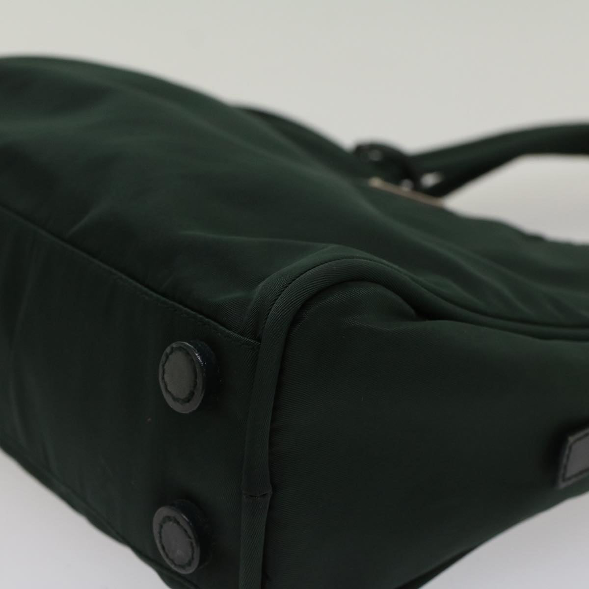 PRADA Hand Bag Nylon Green Auth ac2011