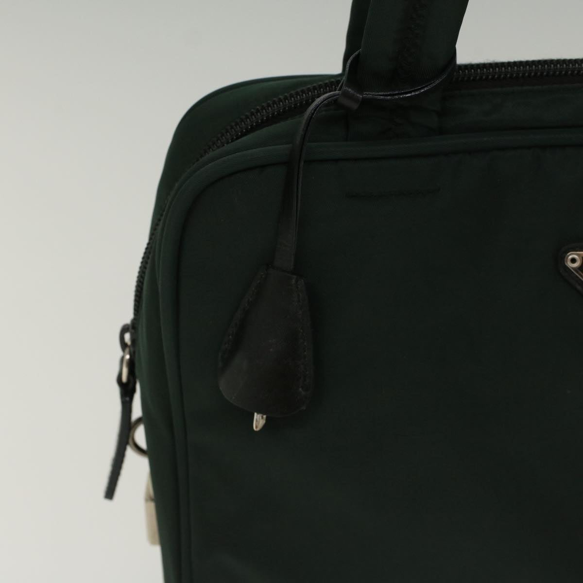 PRADA Hand Bag Nylon Green Auth ac2011