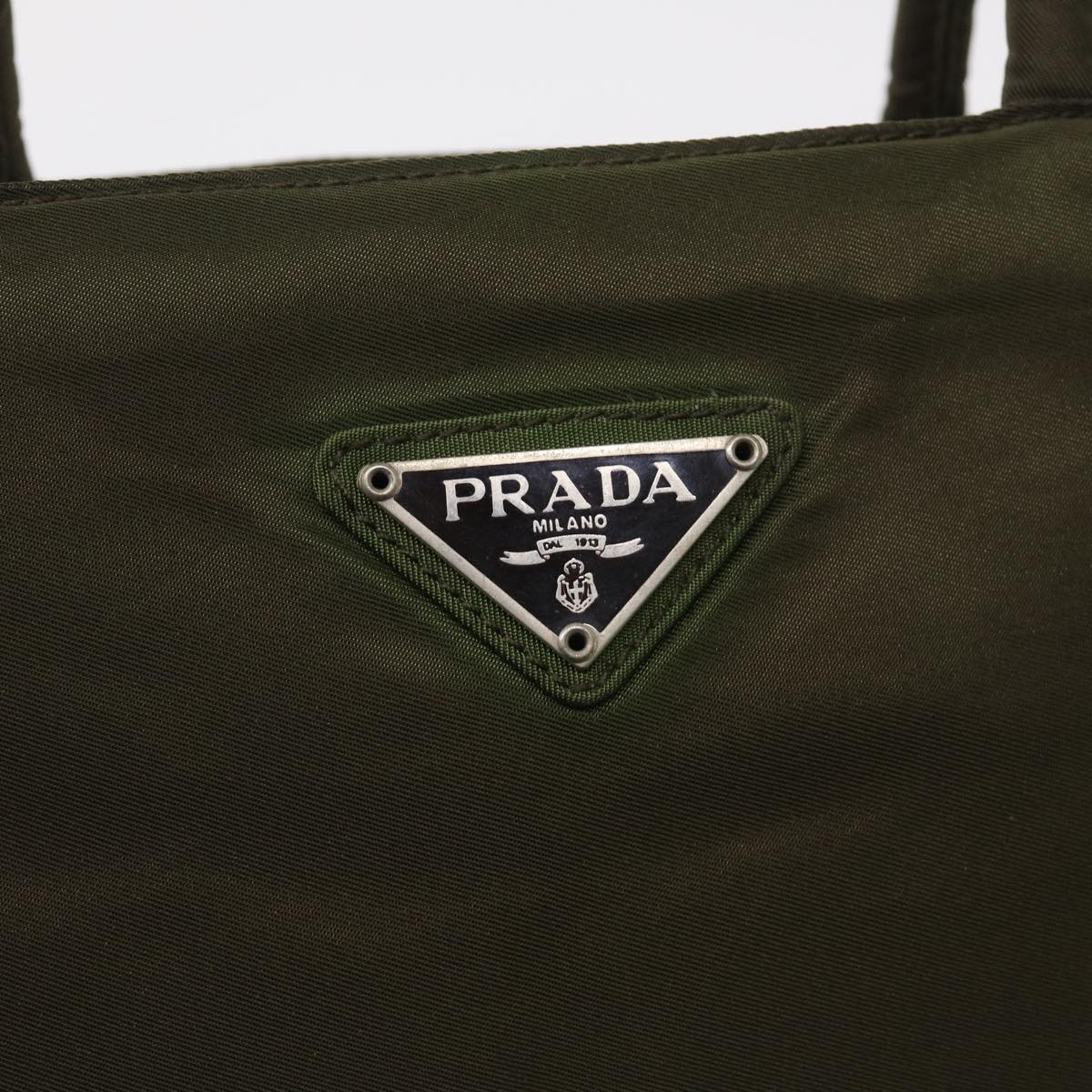 PRADA Hand Bag Nylon Khaki Auth ac2020