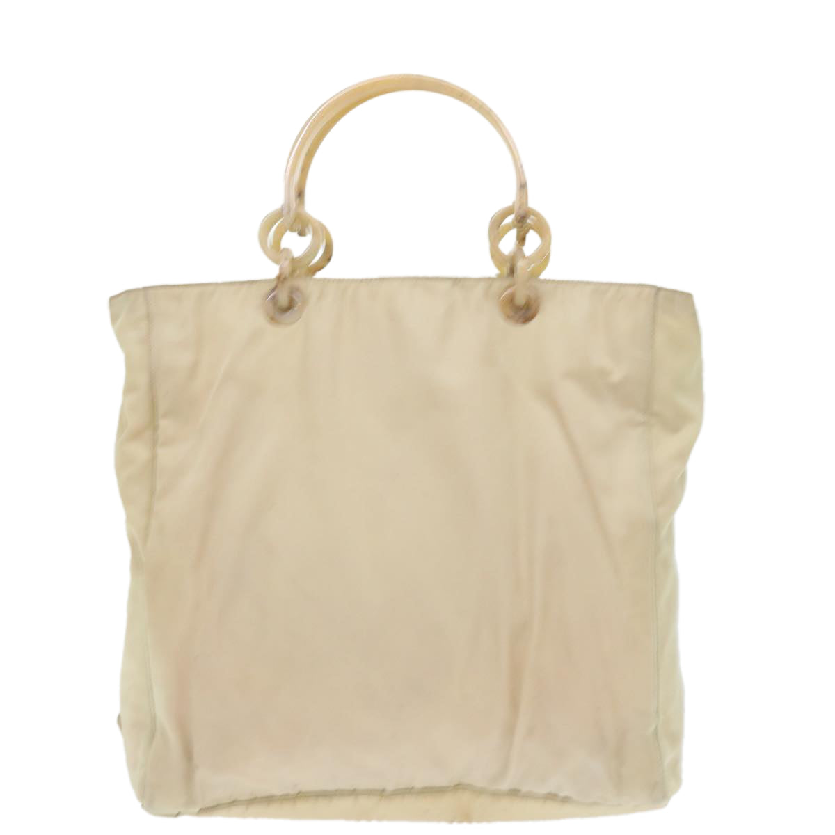 PRADA Hand Bag Nylon Beige Auth ac2071