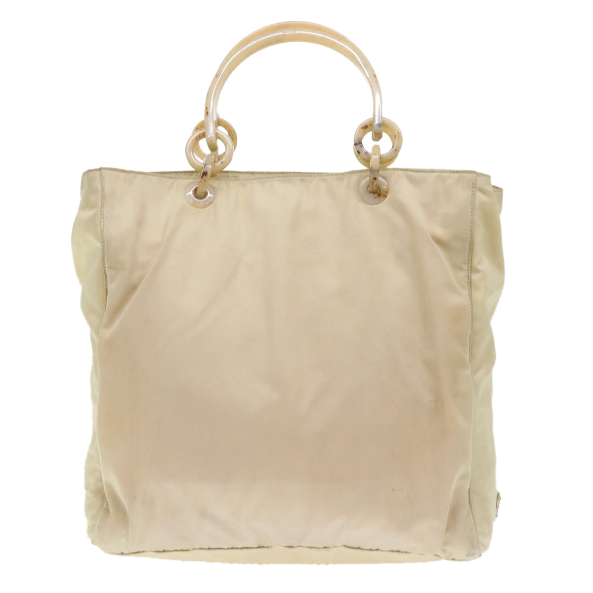 PRADA Hand Bag Nylon Beige Auth ac2071 - 0