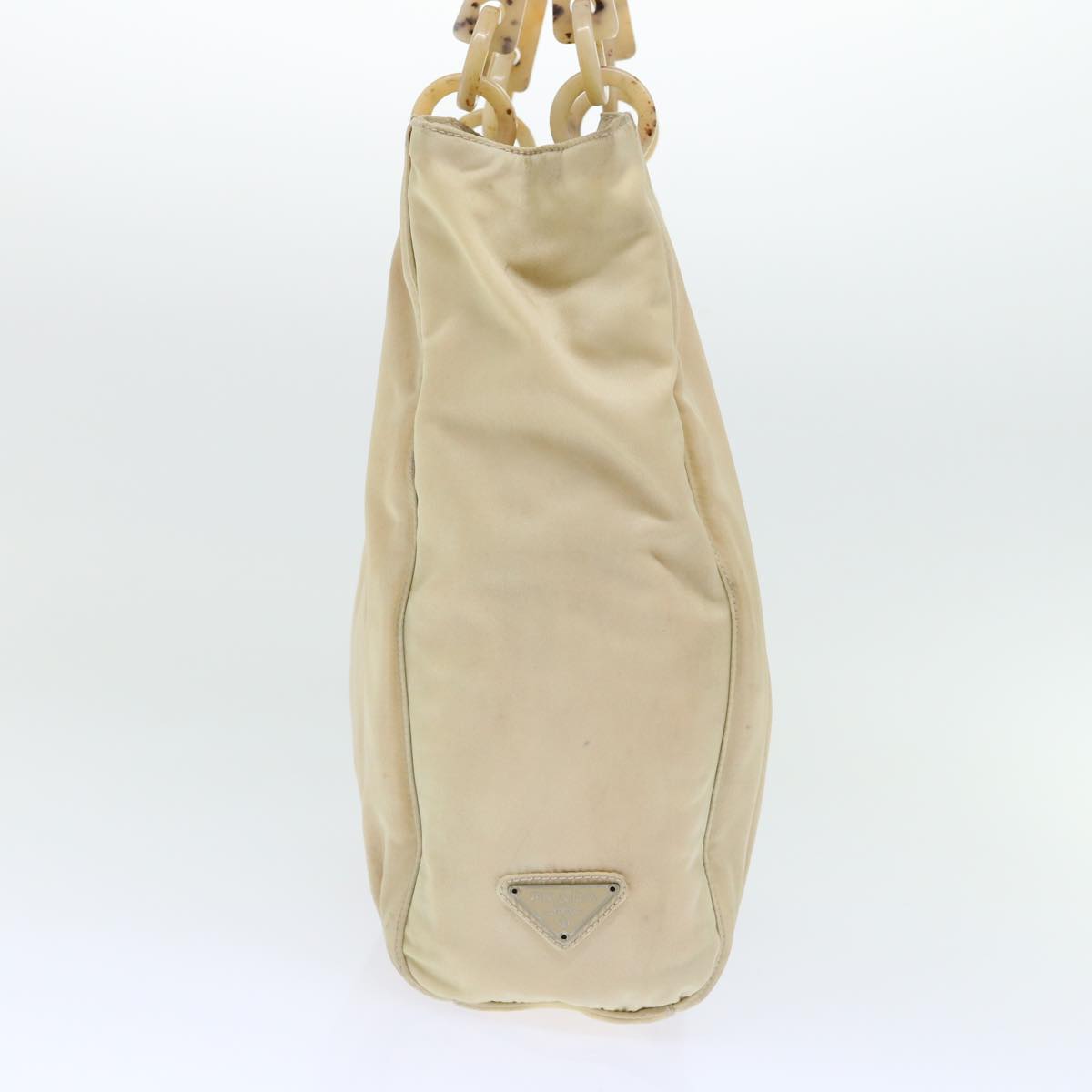 PRADA Hand Bag Nylon Beige Auth ac2071