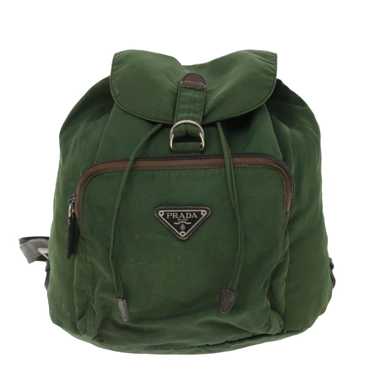 PRADA Backpack Nylon Khaki Auth ac2109