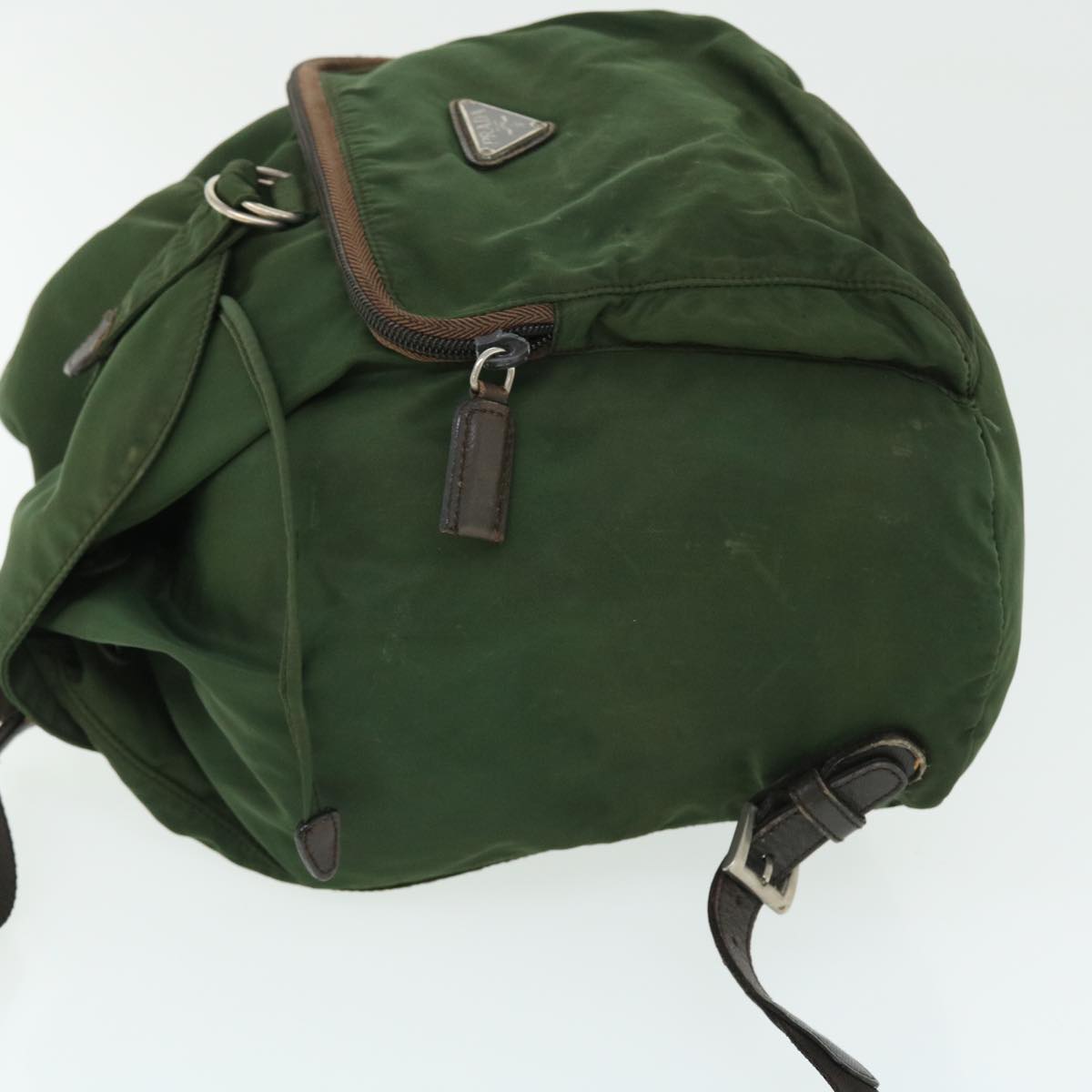 PRADA Backpack Nylon Khaki Auth ac2109