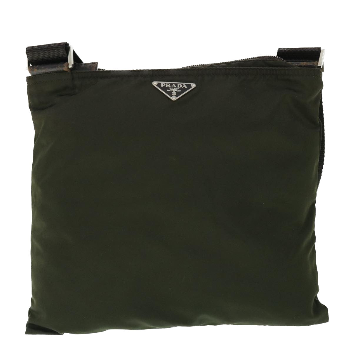 PRADA Shoulder Bag Nylon Khaki Auth ac2118
