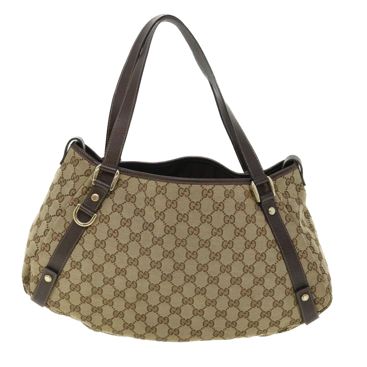 GUCCI GG Canvas Shoulder Bag Beige Brown 130736 Auth ac2133 - 0