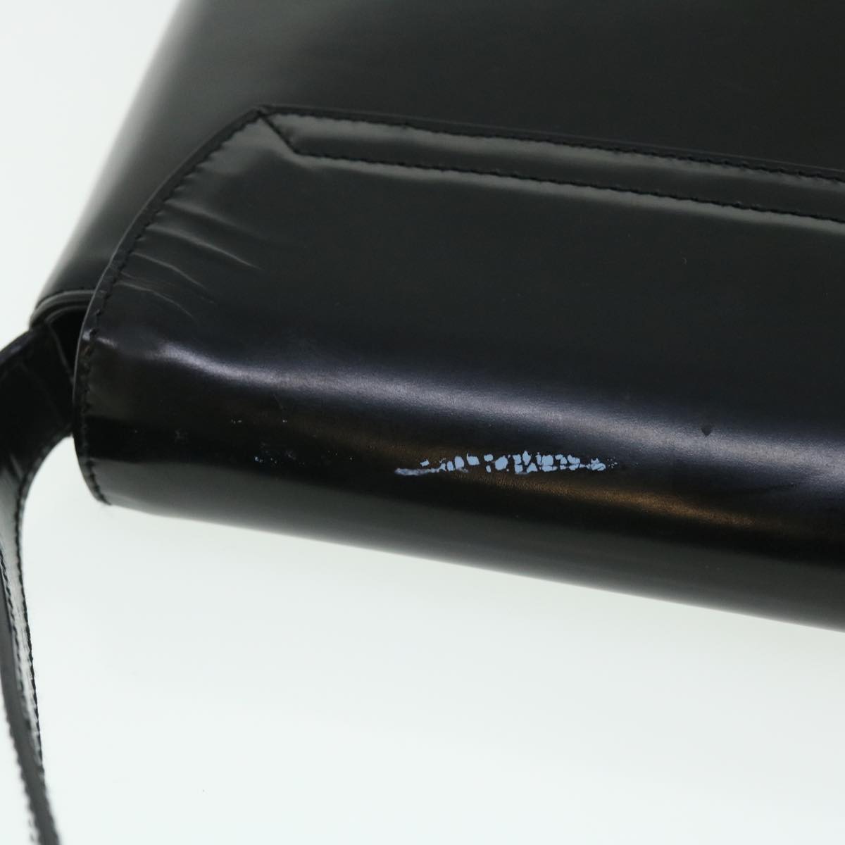 GUCCI Shoulder Bag Patent leather Black 001 3444 1812 Auth ac2141