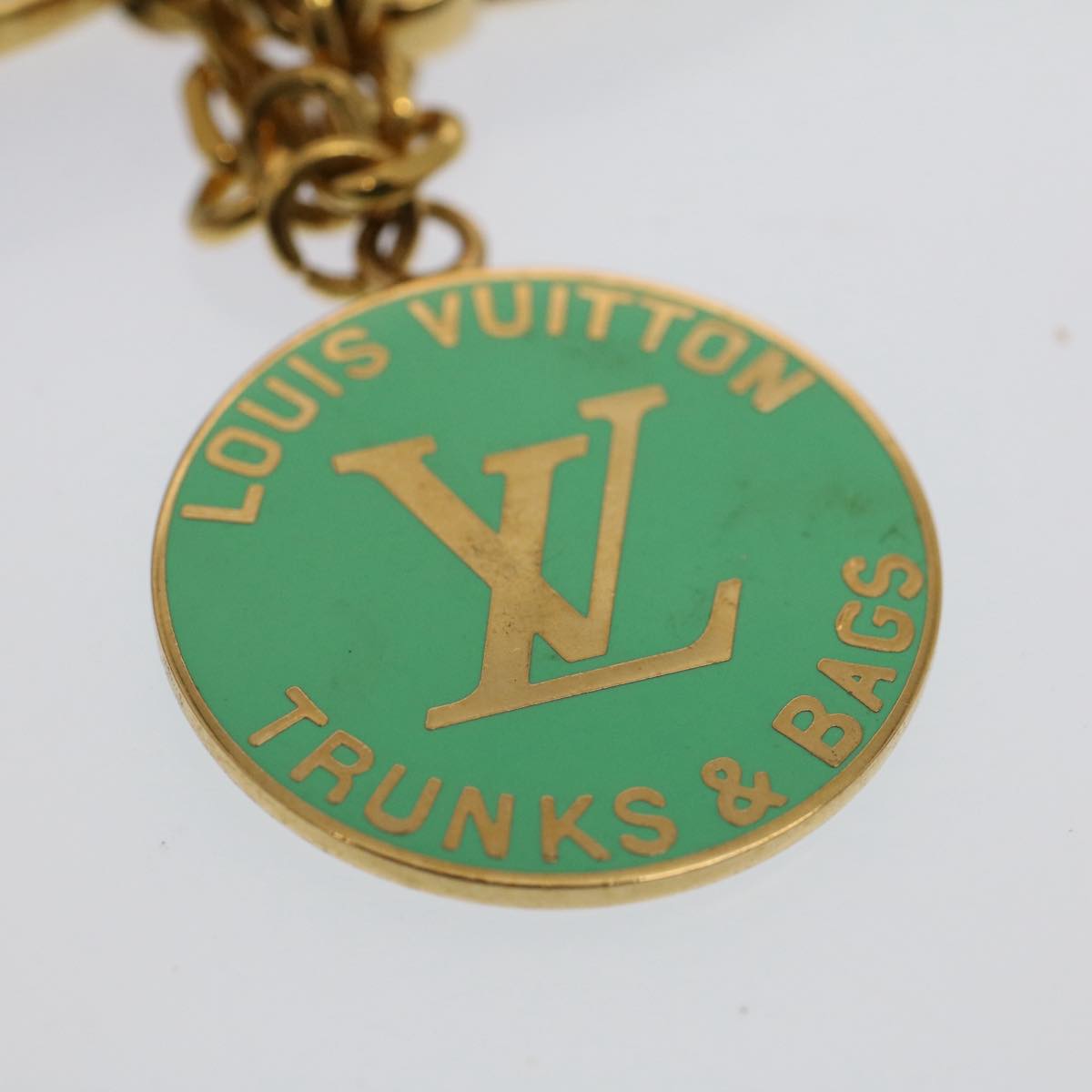 LOUIS VUITTON T&B Key Holder Metal Gold Tone Multicolor LV Auth ac2147