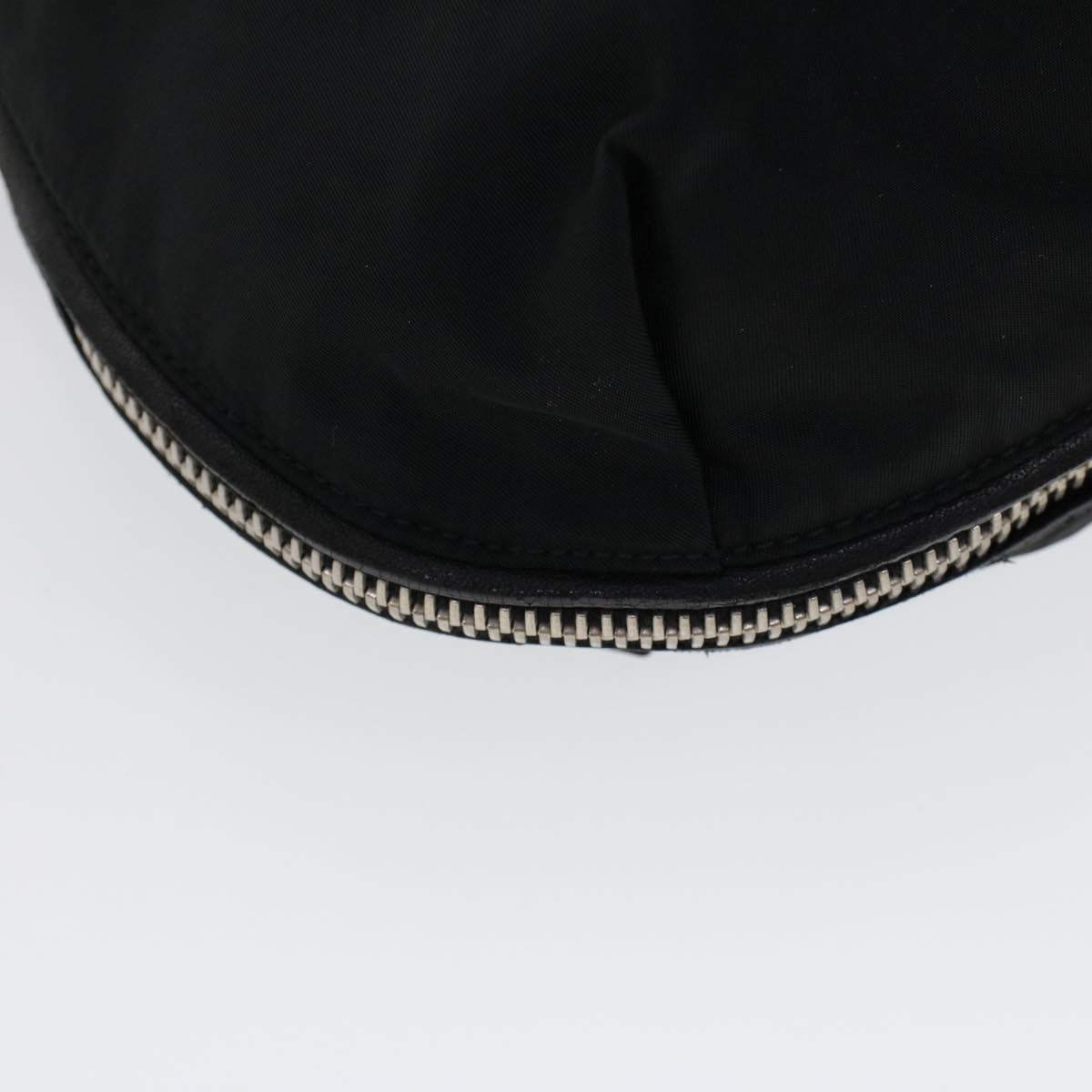 PRADA Shoulder Bag Nylon Leather Black Auth ac2158