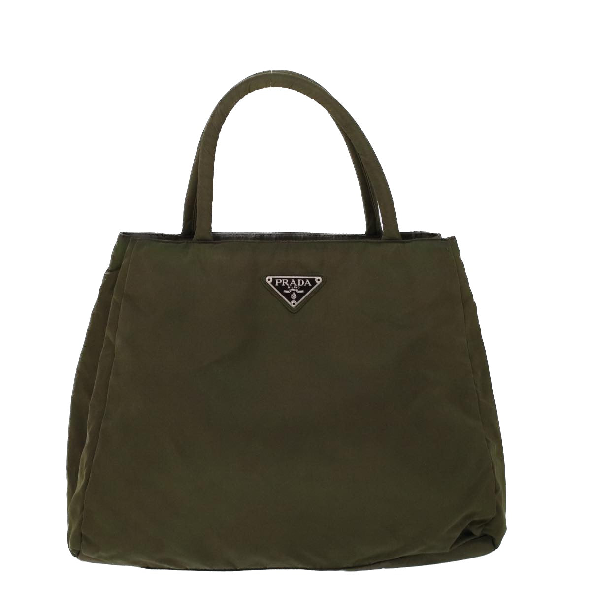 PRADA Hand Bag Nylon Khaki Auth ac2161