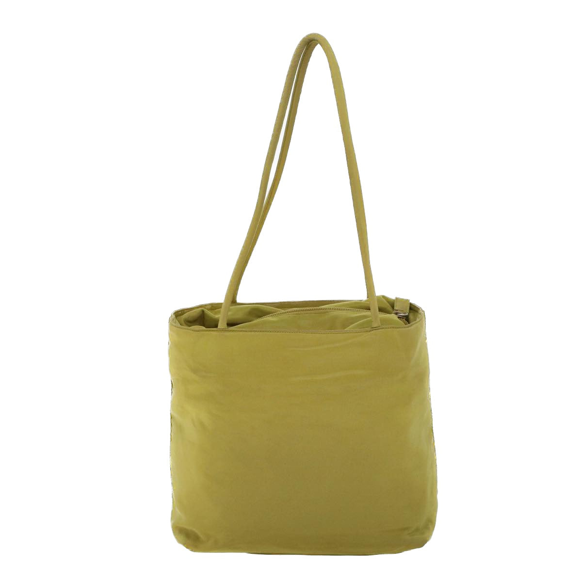 PRADA Shoulder Bag Nylon Yellow Green khaki Auth ac2162 - 0