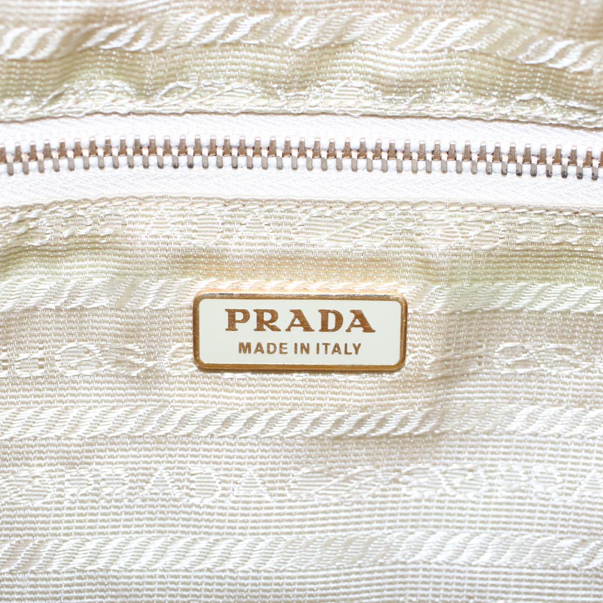 PRADA Shoulder Bag Nylon Leather Yellow Auth ac2164