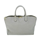 BURBERRY Tote Bag Leather Gray White Auth ac2169-13
