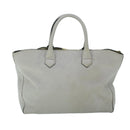 BURBERRY Tote Bag Leather Gray White Auth ac2169-2