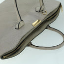BURBERRY Tote Bag Leather Gray White Auth ac2169-6