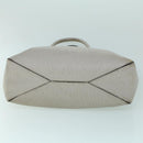 BURBERRY Tote Bag Leather Gray White Auth ac2169-5