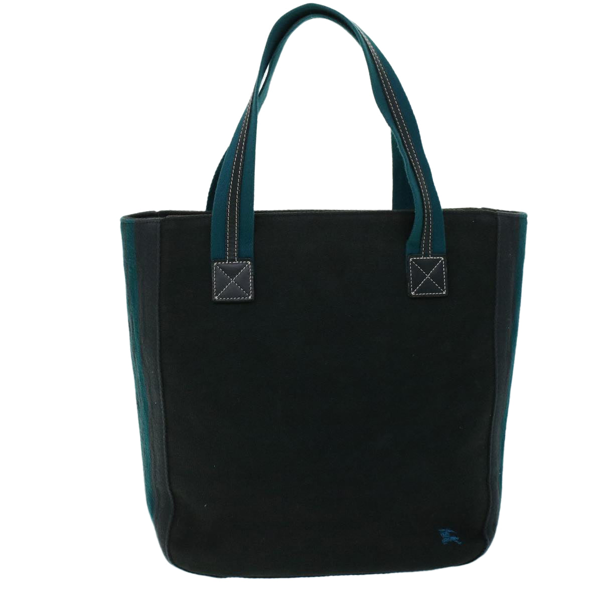 BURBERRY Blue Label Tote Bag Canvas Black Blue Auth ac2170