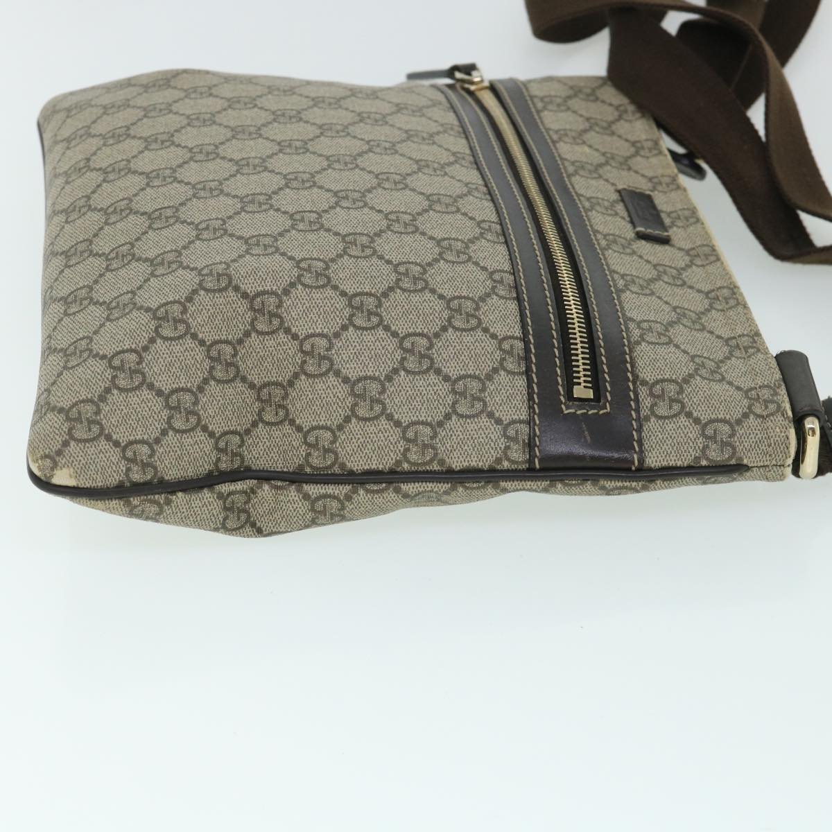 GUCCI GG Canvas Shoulder Bag PVC Leather Beige 295257 Auth ac2197