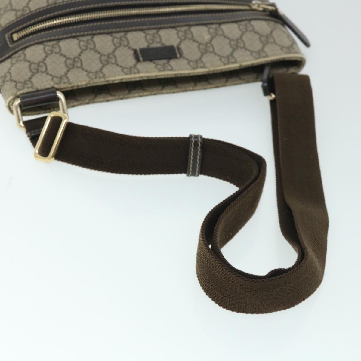 GUCCI GG Canvas Shoulder Bag PVC Leather Beige 295257 Auth ac2197